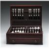 Image 1 : FINE CASED SILVER PLATED FLATWARE SET IN THE KING