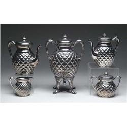 FINE FIVE PIECE SILVER PLATED TEA SET