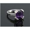 Image 1 : GOLD, DIAMOND AND AMETHYST RING