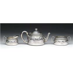 THREE PIECE STERLING TEA SET BY GORHAM