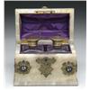 Image 1 : FINE ONYX, BRONZE AND PIETRA DORA DRESSER BOX