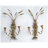 Image 1 : PAIR OF FRENCH STYLE GILT THREE BRANCH WALL SCONC