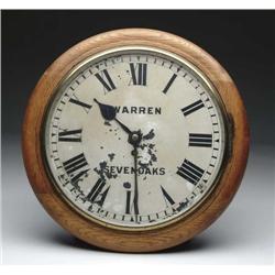 ENGLISH OAK ROUND SCHOOLHOUSE CLOCK