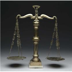 BRASS TABLETOP BALANCE SCALE