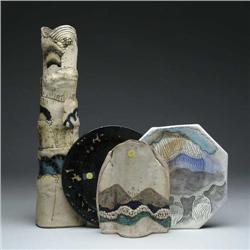 FOUR PIECES OF ART POTTERY