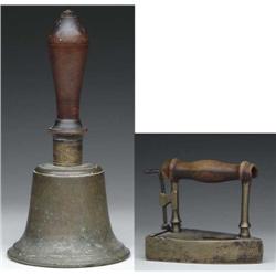 WONDERFUL OLD SCHOOL BELL AND IRON