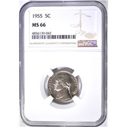 1955 JEFFERSON NICKEL NGC MS-66