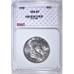 1958 FRANKLIN HALF DOLLAR, RNG SUPERB GEM BU