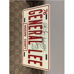 NO RESERVE AUTOGRAPHED GENERAL LEE LICENSE PLATE SIGNED BY DAISY DUKE CATHERINE BACH