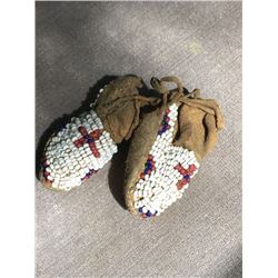 Native American Beadwork Authenticated Miniature Moccasins