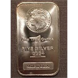 One Ounce Fine Silver Bar Morgan