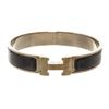Hermes Black Enamel Palladium Plated Narrow Clic Clac H Bracelet GM