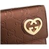 Image 5 : Gucci Metallic Burgundy Patent Leather Interlocking GG Heart Long Wallet