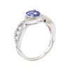 Image 4 : 1.30 ctw Sapphire and Diamond Ring - 14KT White Gold
