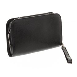 Louis Vuitton Black Taiga Leather Baikal Wristlet Clutch Bag