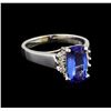 2.57 ctw Tanzanite and Diamond Ring - 14KT White Gold