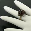 Image 6 : 14k Yellow Gold 2.52 ctw Old Round Cut Garnet Tiered Sunburst Cluster Ring