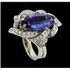 Image 4 : 3.81 ctw Tanzanite and Diamond Ring - 14KT White Gold