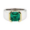 Image 2 : 3.15 ctw Lab Grown Emerald Ring - 18KT White and Yellow Gold