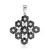 18k White Gold 2.77CTW Diamond and Black Diamonds Pendant, (SI1-SI2/G-H)
