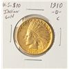 1910-D $10 Indian Head Eagle Gold Coin