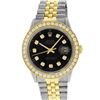 Image 2 : Rolex Mens 2 Tone 18K Black 1.9 ctw Diamond Datejust Wristwatch With Rolex Box