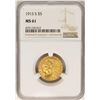 Image 1 : 1913-S $5 Indian Head Half Eagle Gold Coin NGC MS61