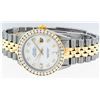 Image 5 : Rolex Mens 2 Tone Mother Of Pearl 3 ctw Channel Set Diamond Datejust Wristwatch