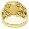 Image 5 : 14k Yellow Gold Hexagon White Coral & Wrought Gold Wire Ring