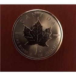 Canadian Maple Leaf 5 Dollar 1  Ounce Silver Coin