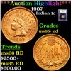Image 1 : ***Auction Highlight*** 1907 Indian Cent 1c Graded GEM+ RD By USCG (fc)