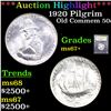 Image 1 : ***Auction Highlight*** 1920 Pilgrim Old Commem Half Dollar 50c Graded Gem++ Unc By USCG (fc)