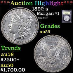 ***Auction Highlight*** 1892-s Morgan Dollar $1 Graded Choice AU By USCG (fc)