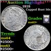 Image 1 : ***Auction Highlight*** 1818 Capped Bust Half Dollar 50c Graded Select+ Unc By USCG (fc)