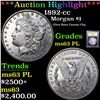 Image 1 : ***Auction Highlight*** 1892-cc Morgan Dollar $1 Graded Select Unc PL By USCG (fc)
