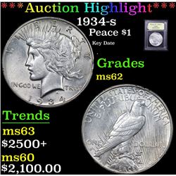 ***Auction Highlight*** 1934-s Peace Dollar $1 Graded Select Unc By USCG (fc)