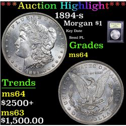 ***Auction Highlight*** 1894-s Morgan Dollar $1 Graded Choice Unc By USCG (fc)