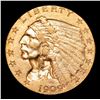 Image 2 : ***Auction Highlight*** 1909-p Gold Indian Quarter Eagle $2 1/2 Graded Select Unc By USCG (fc)