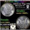 Image 1 : ***Auction Highlight*** 1884-o/o Top 100 Morgan Dollar $1 Graded Choice Unc+ DMPL By USCG (fc)