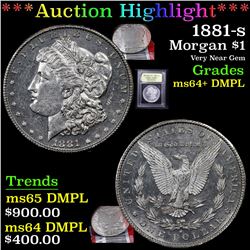 ***Auction Highlight*** 1881-s Morgan Dollar $1 Graded Choice Unc+ DMPL By USCG (fc)