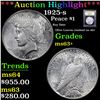 Image 1 : ***Auction Highlight*** 1925-s Peace Dollar $1 Graded Select+ Unc By USCG (fc)