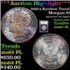 Image 1 : ***Auction Highlight*** 1880-s Rainbow Toned Morgan Dollar $1 Graded Choice Unc+ PL By USCG (fc)