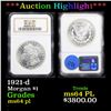 Image 1 : ***Auction Highlight*** NGC 1921-d Morgan Dollar $1 Graded ms64 pl By NGC (fc)