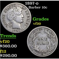 1897-o Barber Dime 10c Grades vf, very fine