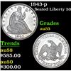 Image 1 : 1843-p Seated Half Dollar 50c Grades Select AU