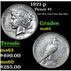Image 1 : 1921-p Peace Dollar $1 Grades Select Unc