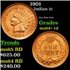 Image 1 : 1901 Indian Cent 1c Grades Choice+ Unc RD