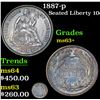 1887-p Seated Liberty Dime 10c Grades Select+ Unc