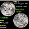 Image 1 : 1945-d Washington Quarter 25c Grades GEM++ Unc