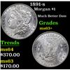 Image 1 : 1891-s Morgan Dollar $1 Grades Select+ Unc